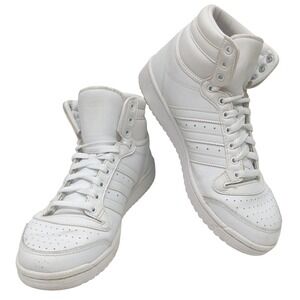 Adidas Top Ten Hi White Leather Sneakers‎ High Top Basketball Shoes Men's Size 9